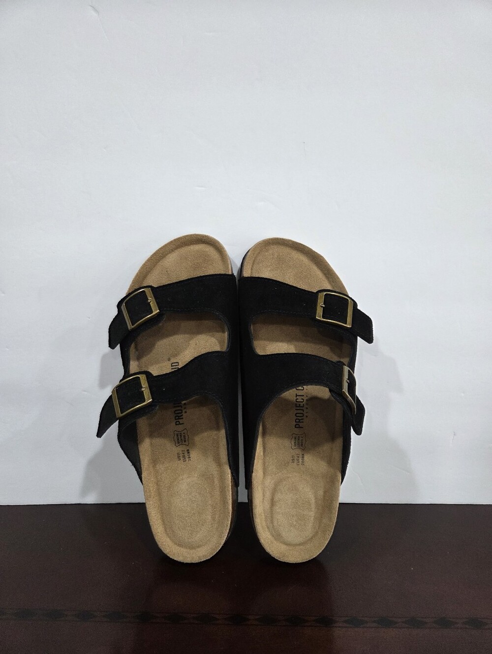 Project Cloud  Black Double-strap Buckle Sandals Sz.11